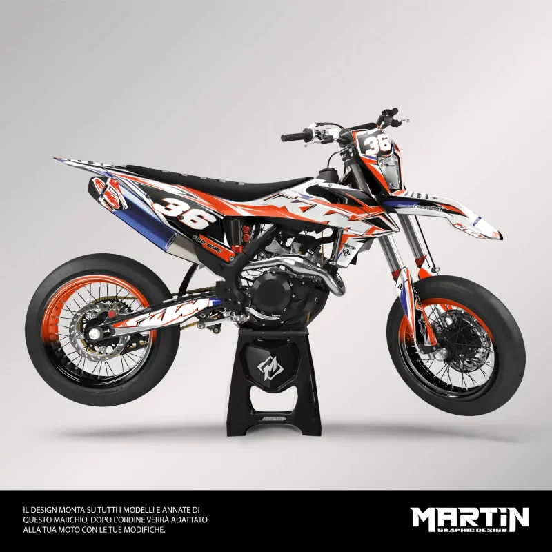 Ktm design grafica personalizzata bianco e arancione